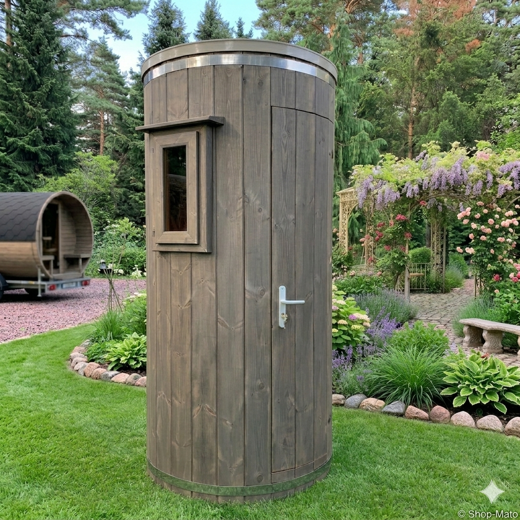 Gartendusche Thermoholz Fass Outdoor Dusche