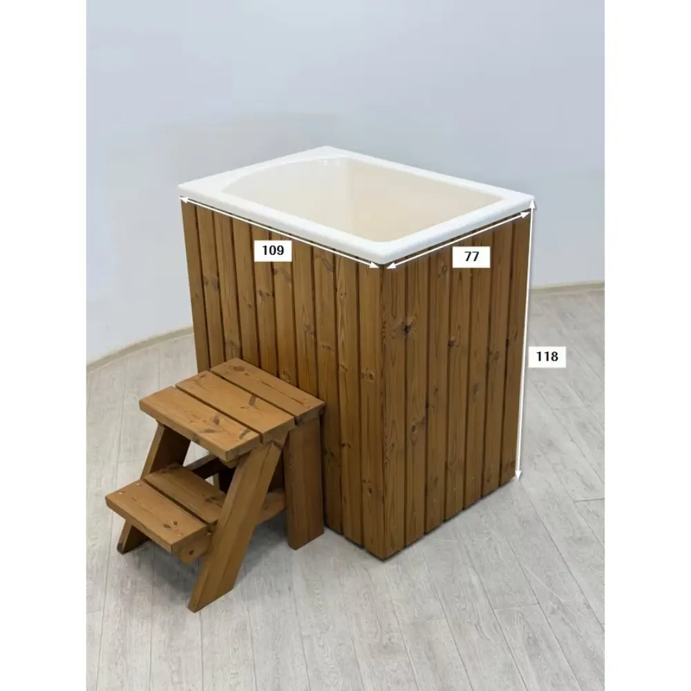 Eisbad Thermoholz Cube – Tauchbecken mit Acrylwanne – Bild 9