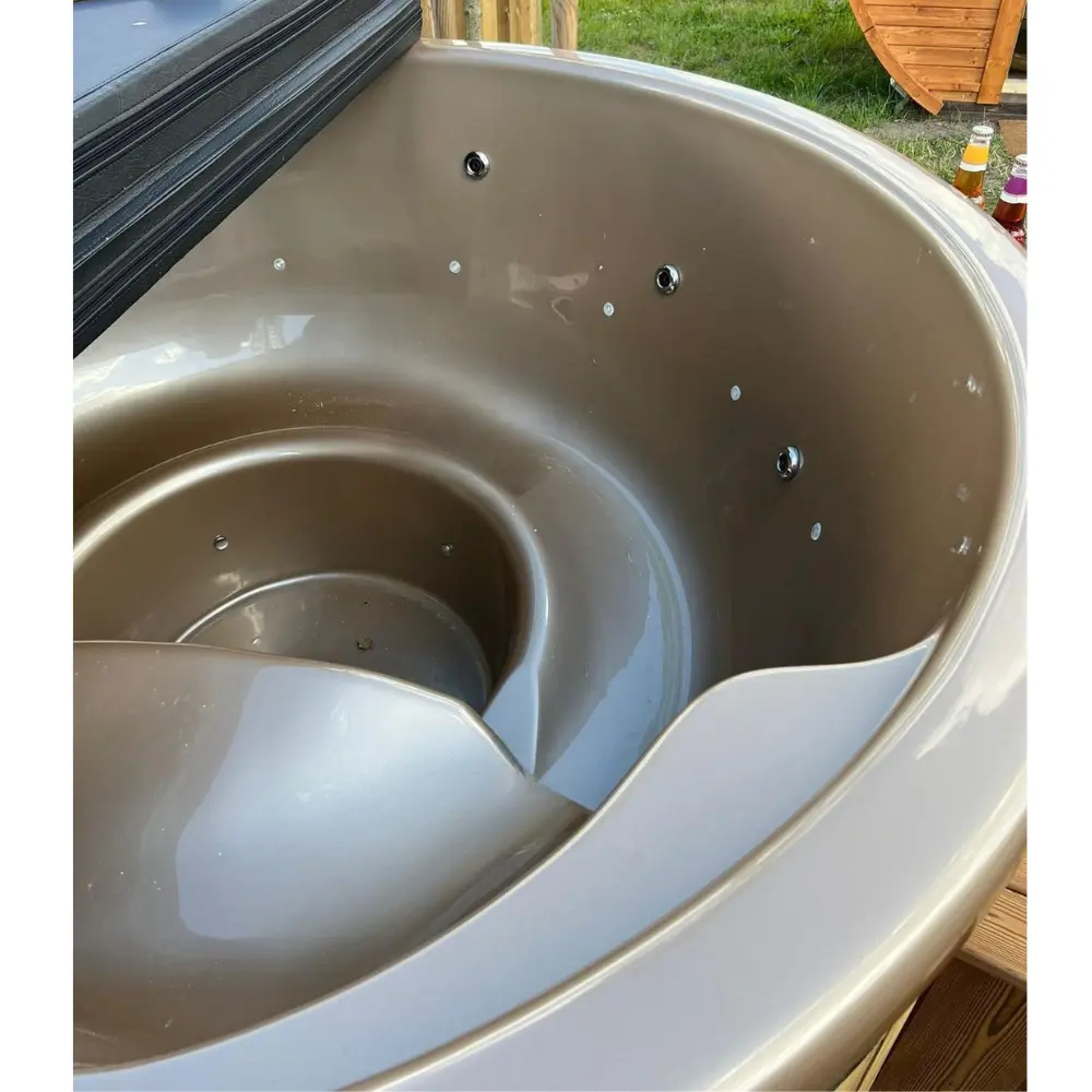 Hot Tub Acryl Gold 200 cm mit V4A Edelstahlofen & SPA Hydro System – Bild 4