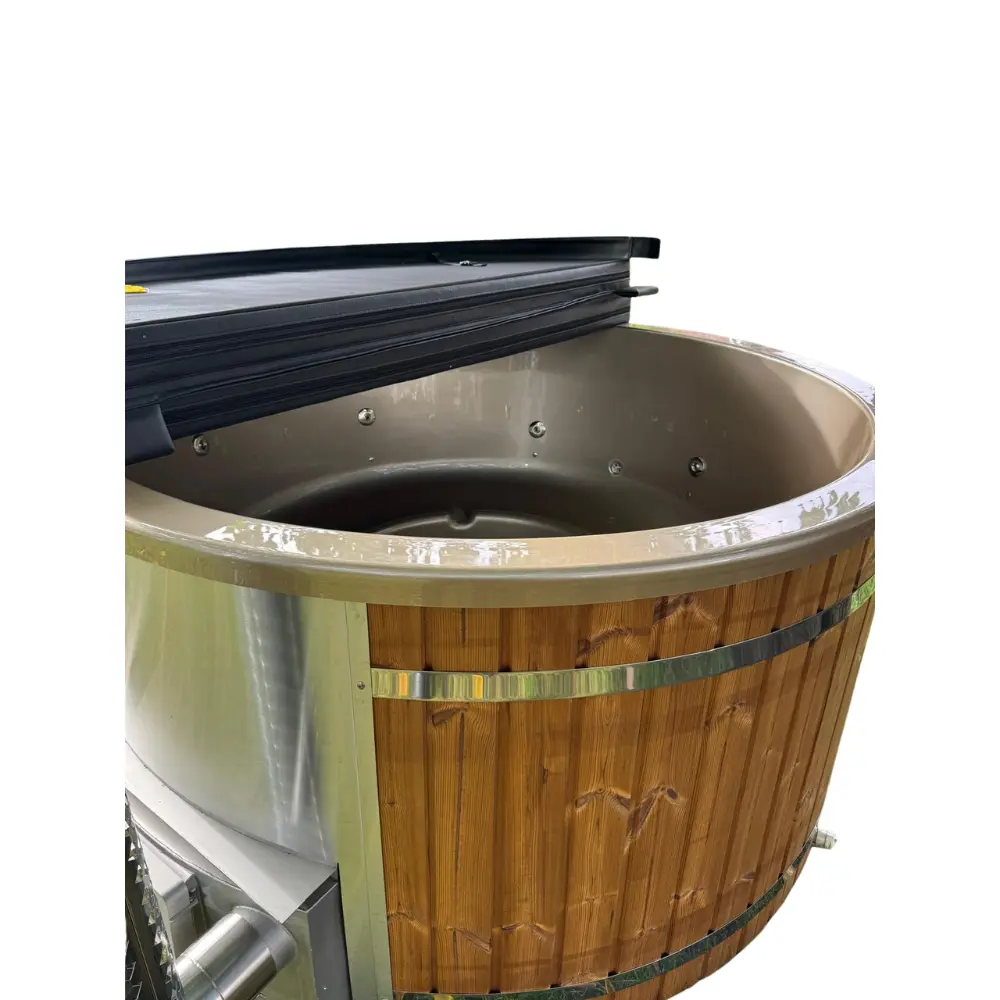 Hot Tub Acryl Gold 200 cm mit V4A Edelstahlofen & SPA Hydro System – Bild 5