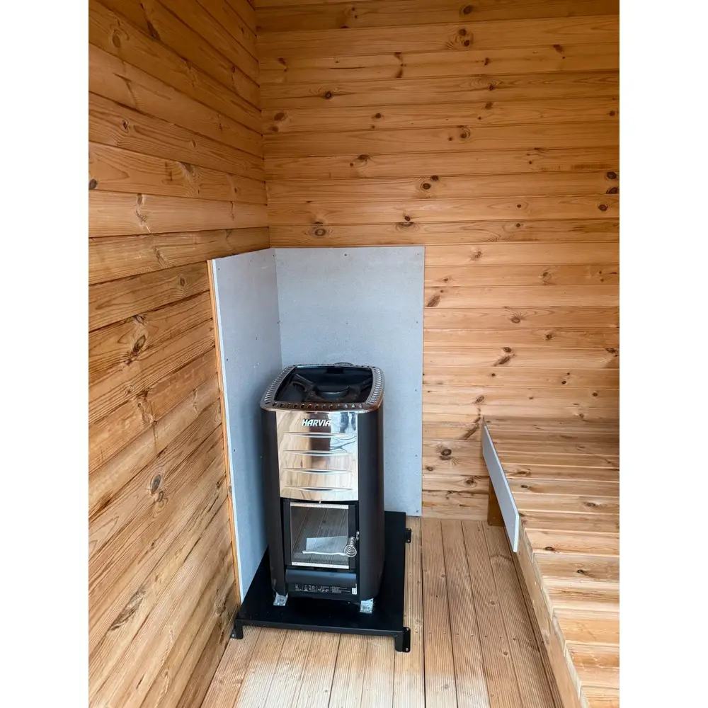 Innenansicht Gartensauna Ofen
