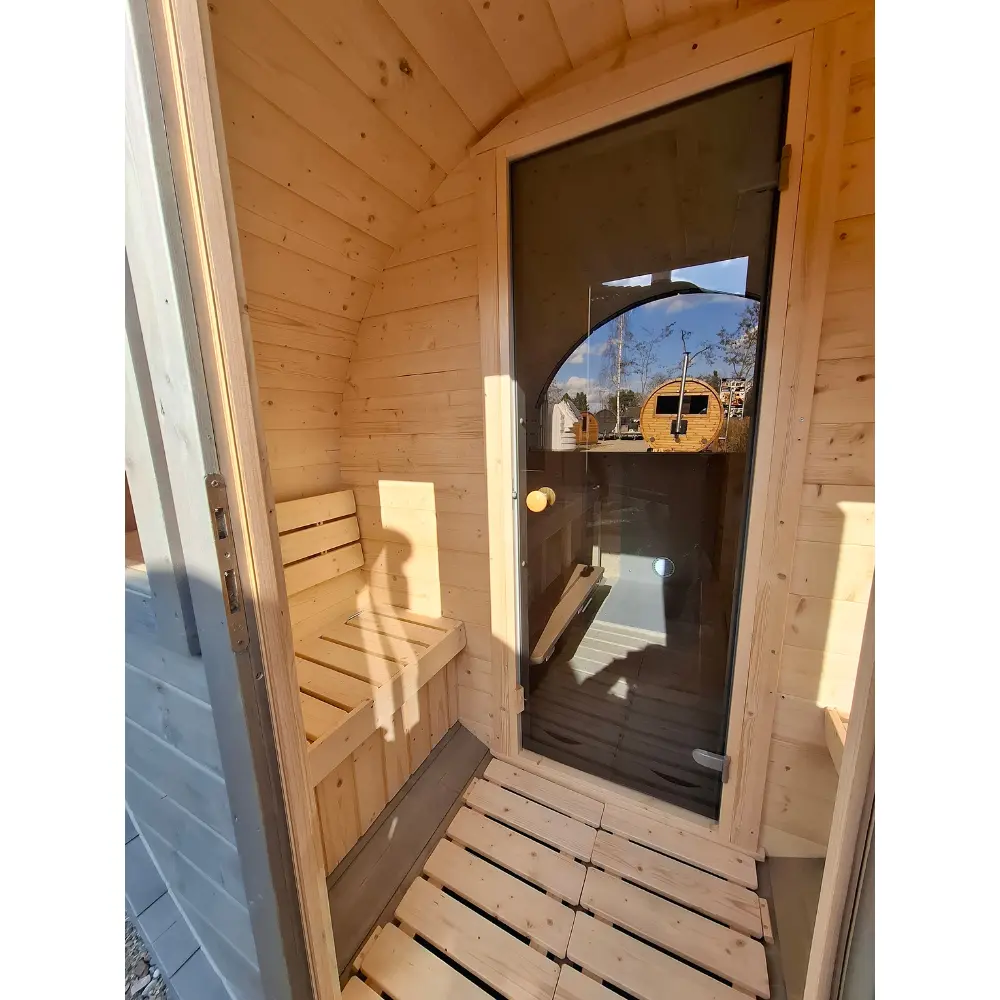 Saunafass 3 m mit Vorraum und Panoramafenster | Sofort verfügbar – Bild 8