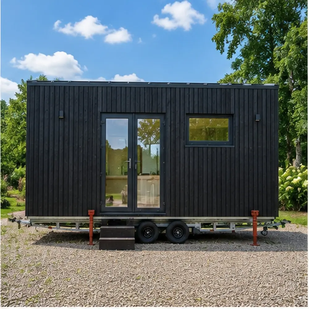 Tiny House 18 m² Frontansicht mit Panoramafenster