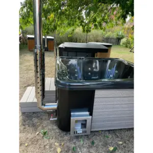 Hot Tub Monaco mit integriertem V4A-Edelstahlofen und Schornstein